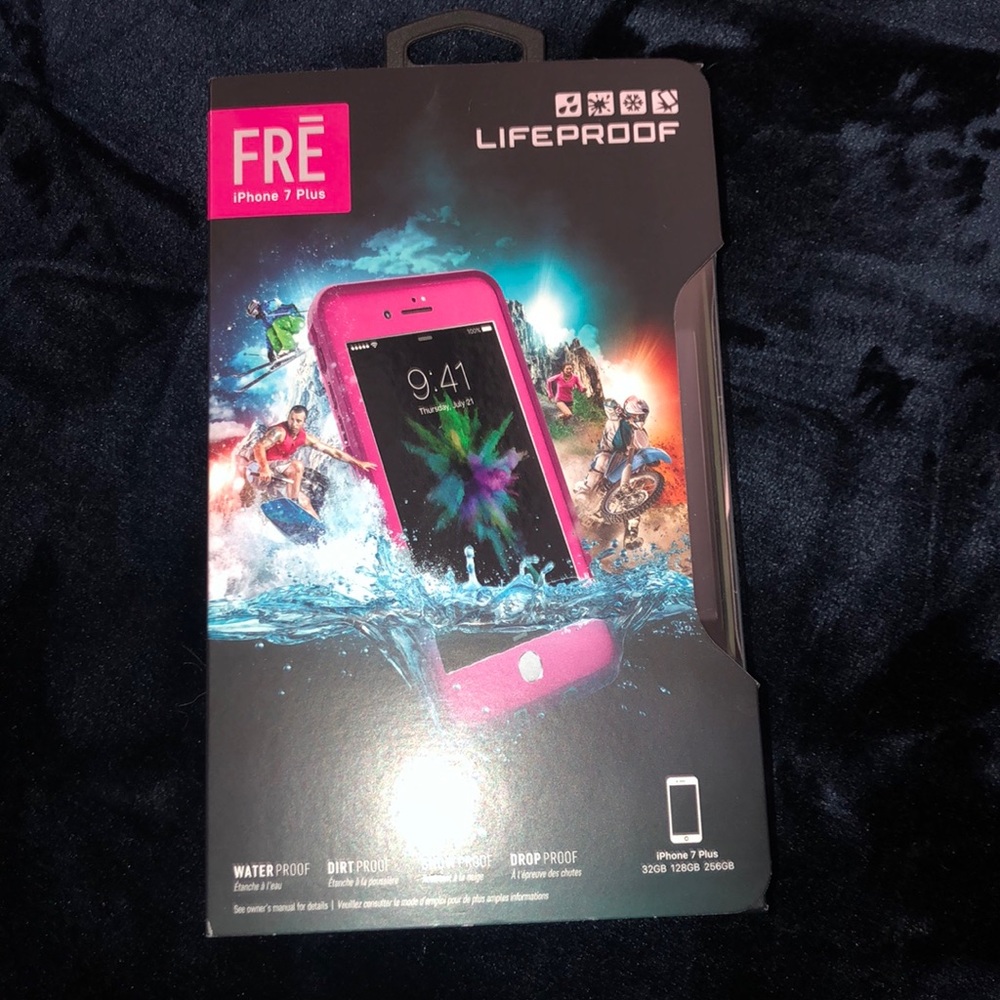Pink Lifeproof Fré iPhone 7 Plus phone case